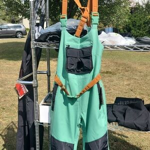 Burton Green and Black Overalls with Orange Accents